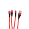 Vente chaude Nylon Tressé 1.2 m Câble de Charge USB 3 en 1 Multi-Usage pour iPhone Micro USB Type C Câble de Données