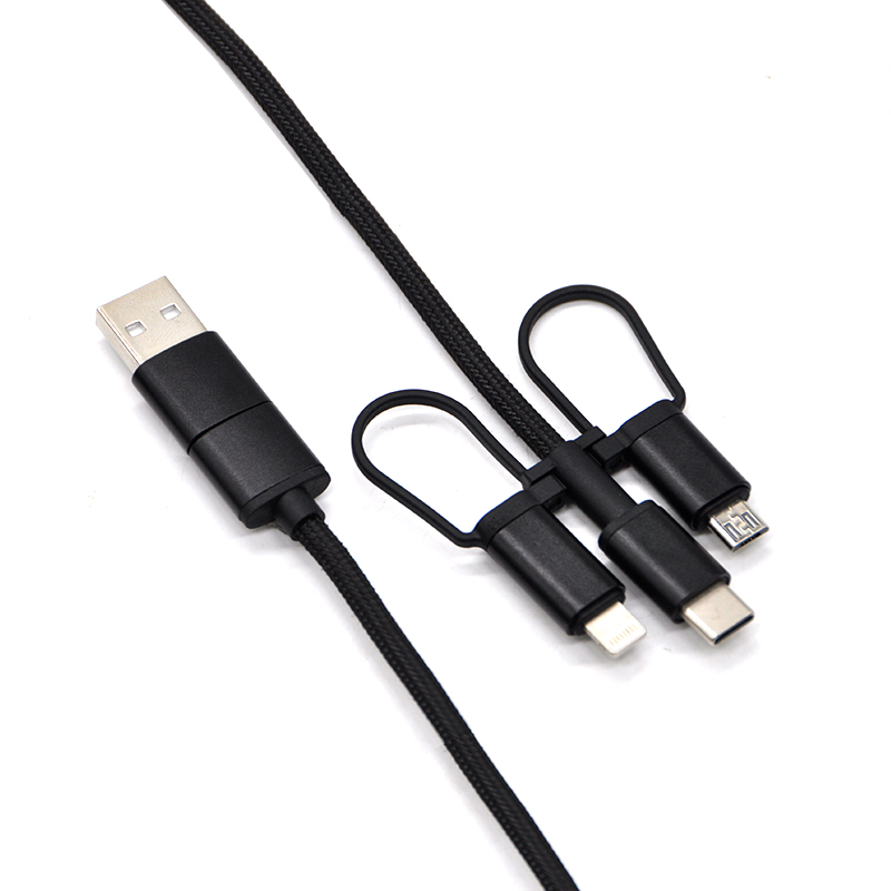 Nouveau 5 en 1 Nylon Tressé Super Multi USB rapide Câbles de charge Protocoles complets de charge pour tous les modèles de téléphone