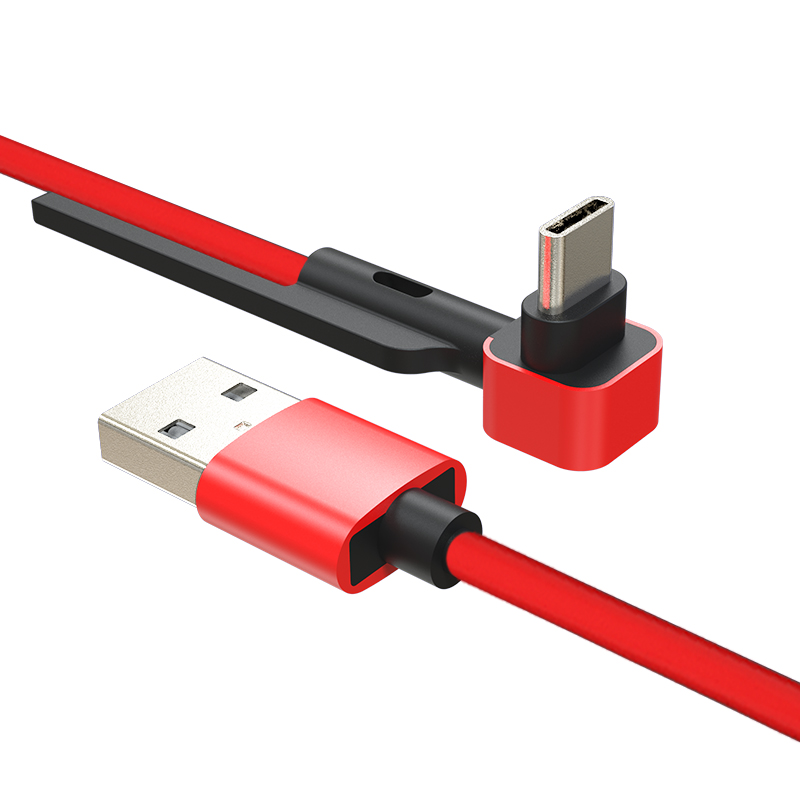 Alimentation directe en usine Coude Type-C Charge Sync Chargeur de câble USB Câble de données USB Accessoires de téléphone portable Convient pour la charge pendant le temps de jeu