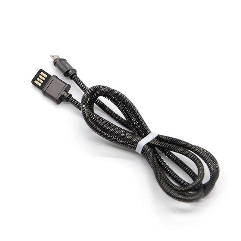 bouchon double-face 2A métallique en acier inoxydable micro câble de charge USB
