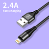 Amazon Hot Vendre 3ft 6ft 5V / 2.4a Charge rapide du câble USB Cordon tressé pour le chargeur iPhone pour le câble de données Lightning