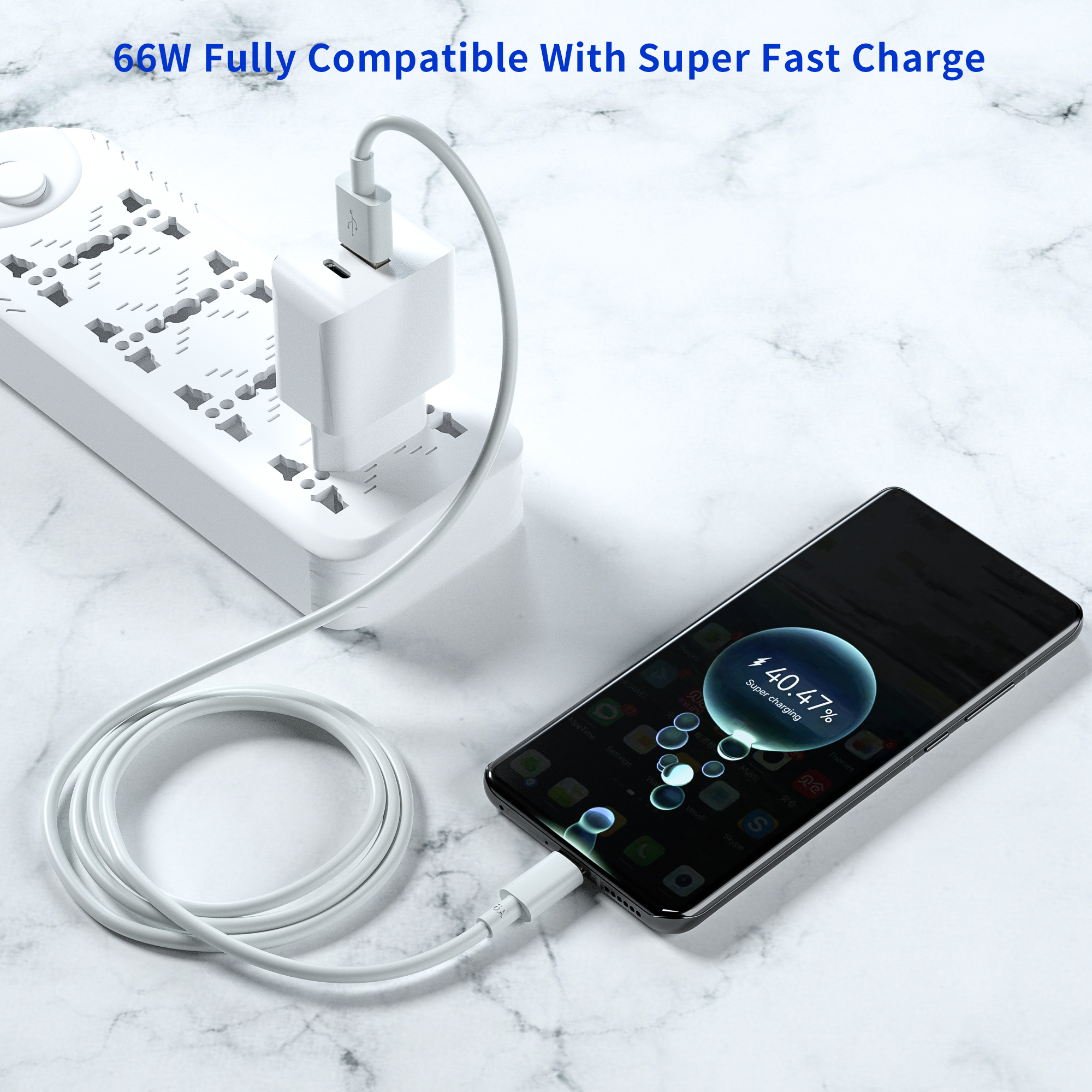 6A Super Rapide Charge USB C Câble Ligne de Données 1m 2m 3FT 6FT pour Huawei Super Rapide Chargeur Type C Câble
