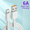 1M 6A Charge de téléphone mobile rapide Données de type C 3ft Câble adapté 6A Câble d'origine 5A USB-C pour Huawei Cable / Android Original
