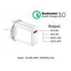 Chargeur de téléphone mobile QC3.0 Super Fast 22.5W Chargeur d'alimentation du chargeur de téléphone USB Charger de voyage